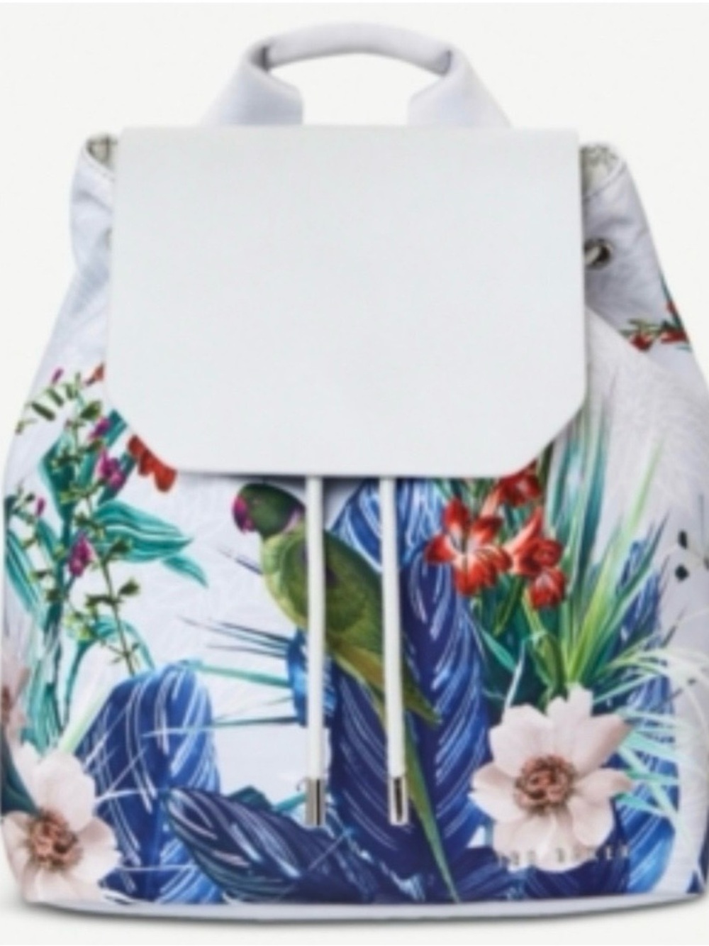Ted Baker Jamboree Passha Floral Bird Drawstring Backpack Travel EUC